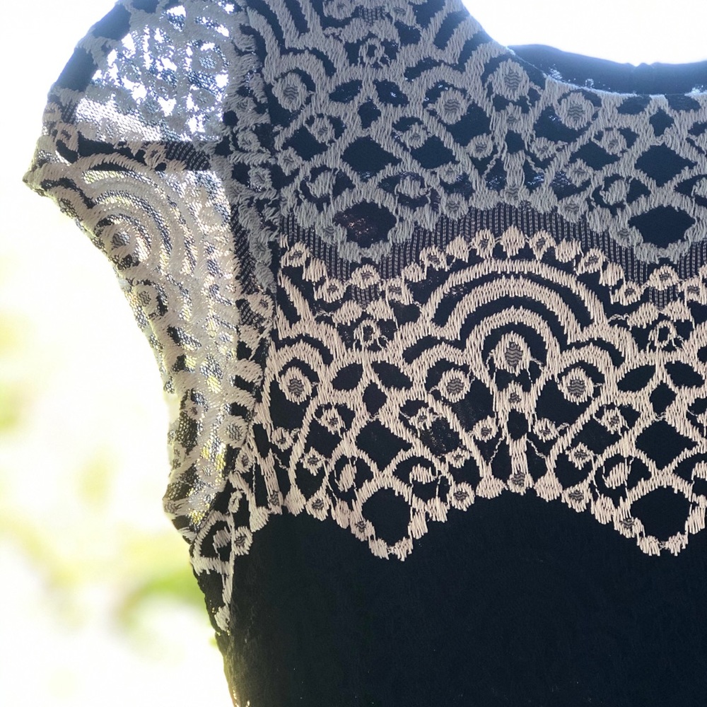 Blue and white dress